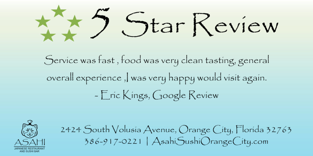 Five Star Rated Sushi in West Volusia