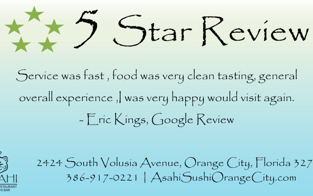 Five Star Rated Sushi in West Volusia